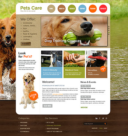 Pet Care - HTML template ID: 300111533 from bootstrap-template.com