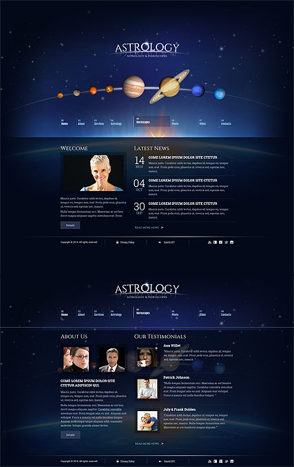 Astrology HTML5 Template ID 300111819 From Bootstrap template