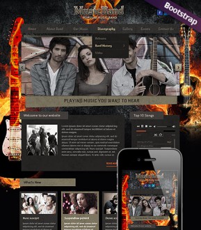 Music Band Bootstrap template ID: 300111765