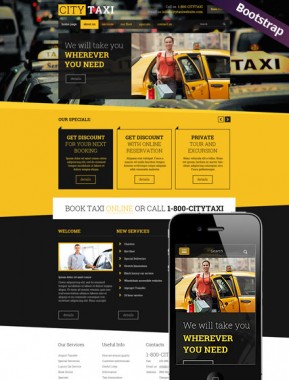 Taxi Service Bootstrap template ID: 300111789