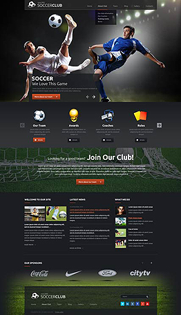 Soccer club Wordpress template ID: 300111840
