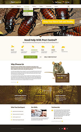 Pest Control Service Bootstrap template ID: 300111841