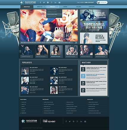 Radio Station HTML Bootstrap template ID: 300111842