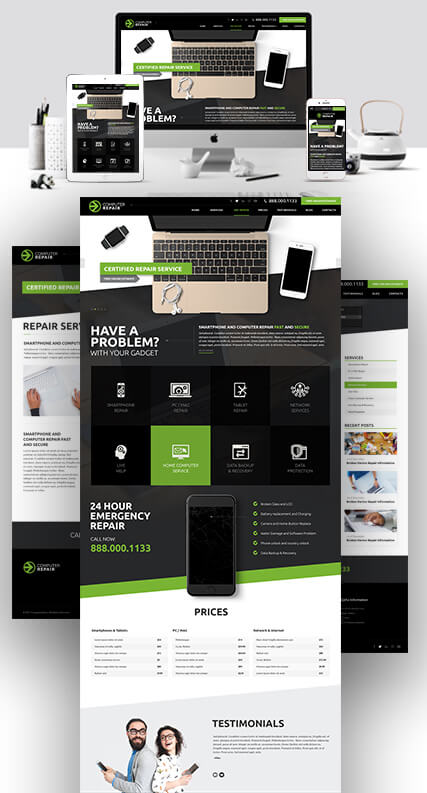 Computer Repair HTML Bootstrap template ID: 300111919
